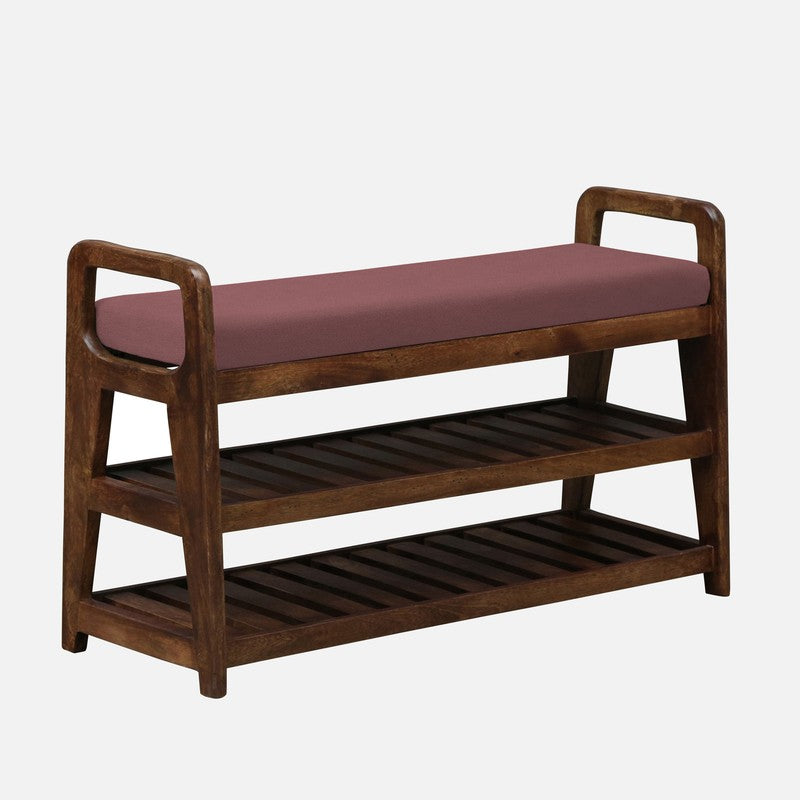 Sole Nest Mango Wood Shoe Rack - Pink media 5