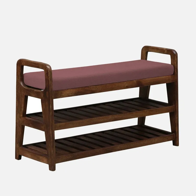 Sole Nest Mango Wood Shoe Rack - Pink media 5