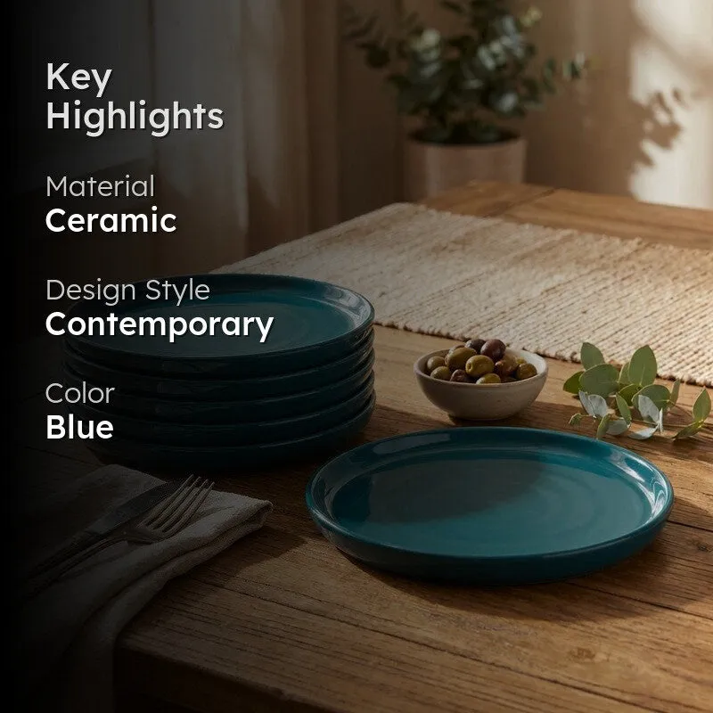 Ceramic Quarter Plate (Blue) - Set Of Six media 2
