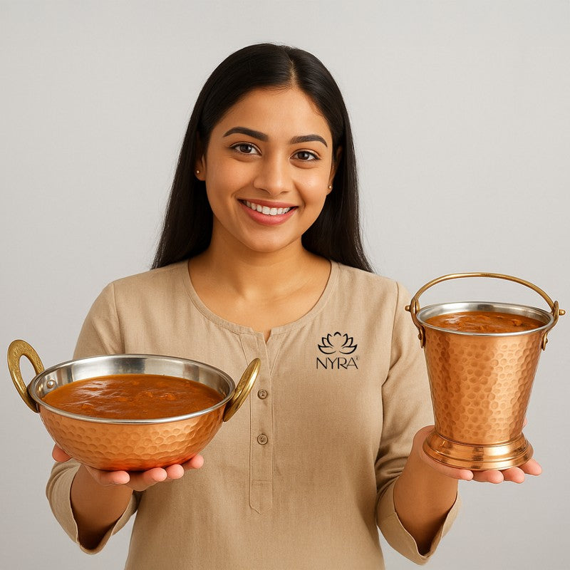 Searon Stainless Steel Kadai with Balti - Two Piece Set media 4