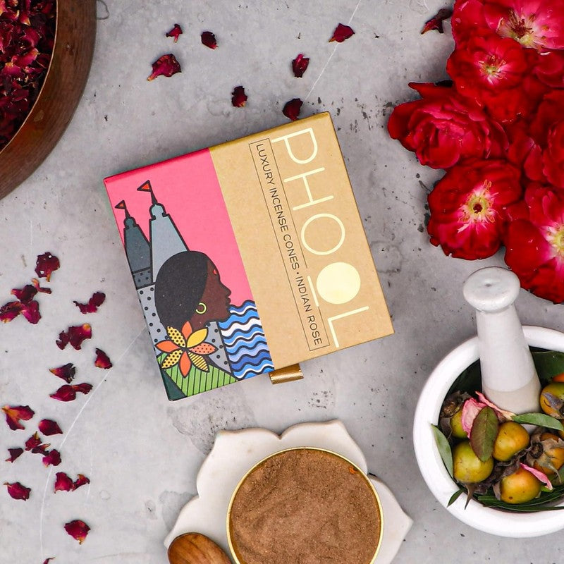 Phool Goodvibes Combo Pack - Natural Incense Cones Indian Rose & White Cedar media 5