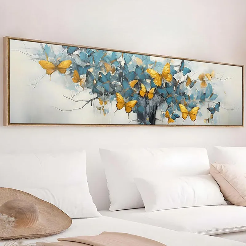 Azure Titli Canvas Wall Art With Frame - Sky Blue media 3