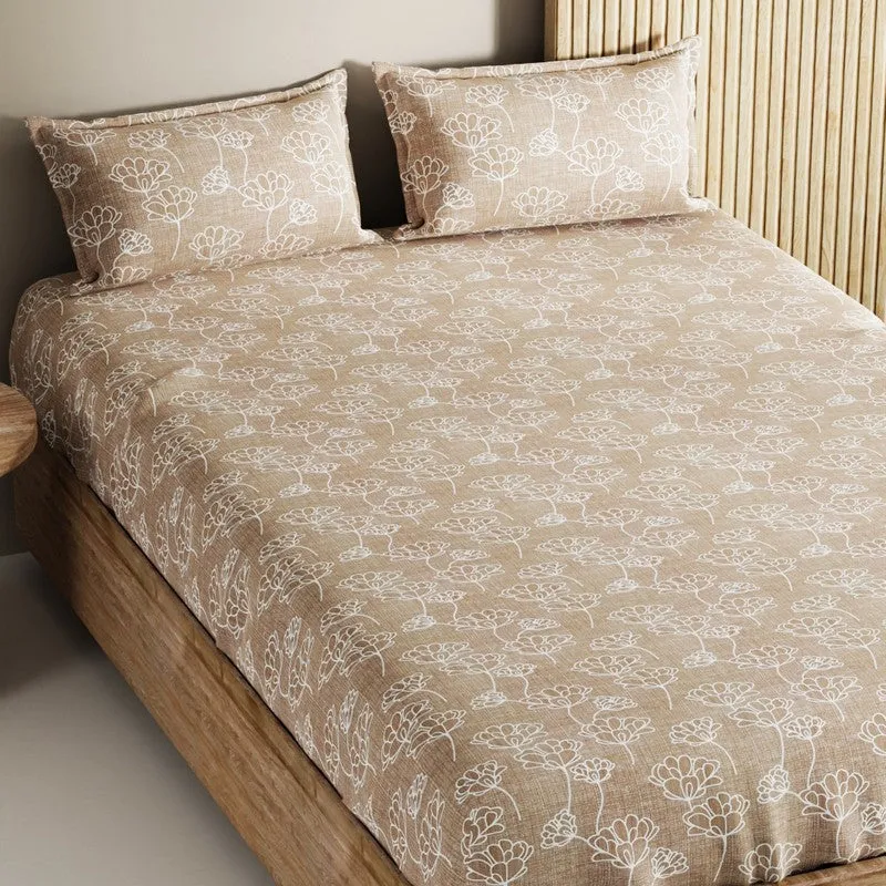 Belora Cotton Bedsheet (Brown) - 144 TC media 4
