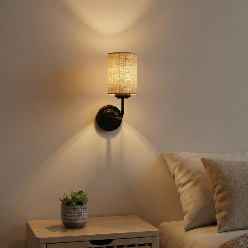 Zenith Arc Jute Wall Lamp - Beige