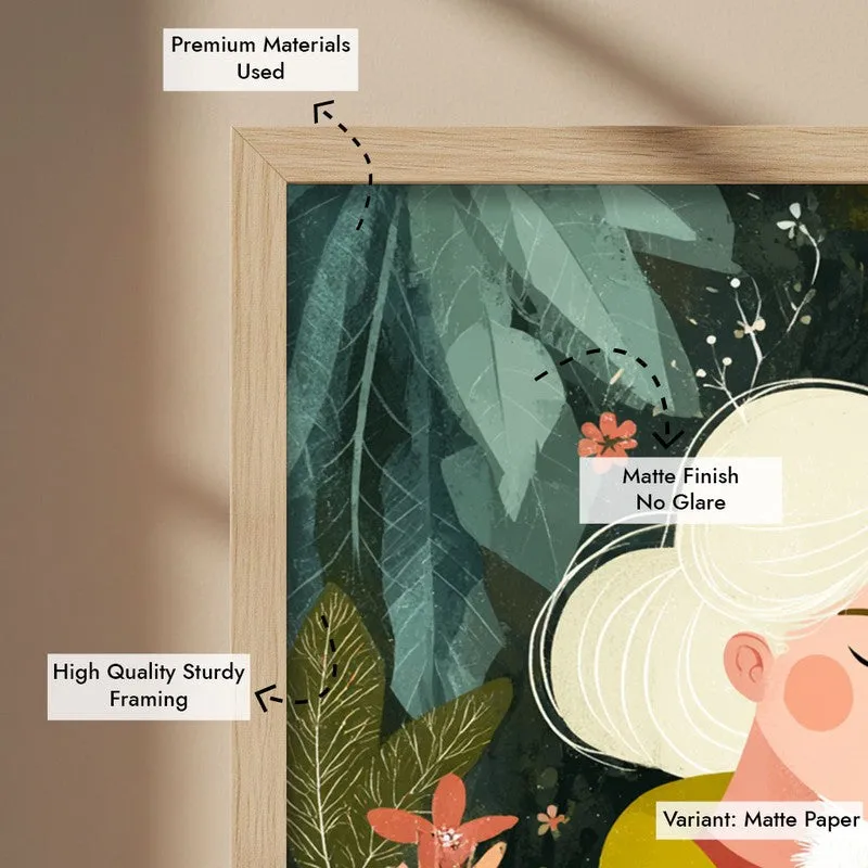 Elowyn Canvas Wall Painting With Brown Frame media 9
