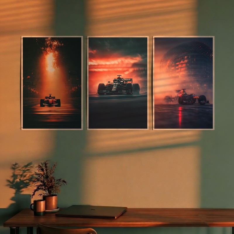 Nocturne Speed Cars Polymer Wall Poster