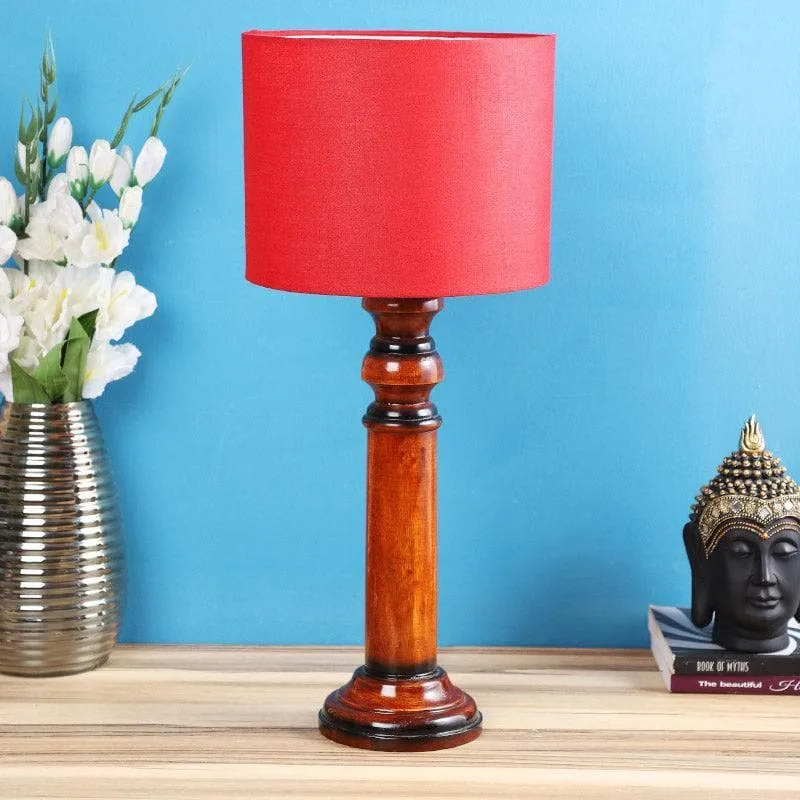 Rosa Cassini Fabric Table Lamp - Red,Brown media 3