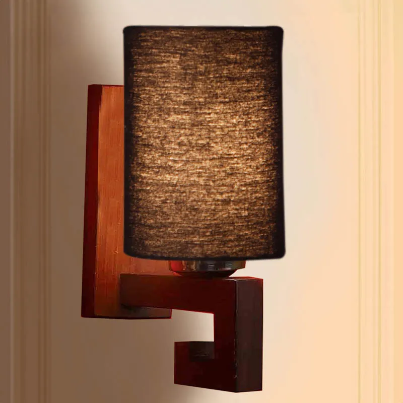 Dun Cylindrical Wooden Wall Lamp media 4