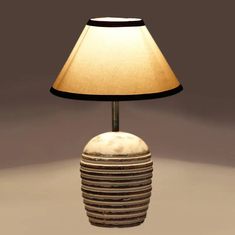 Lumexa Cotton Table Lamp With Wooden Base - White media 6