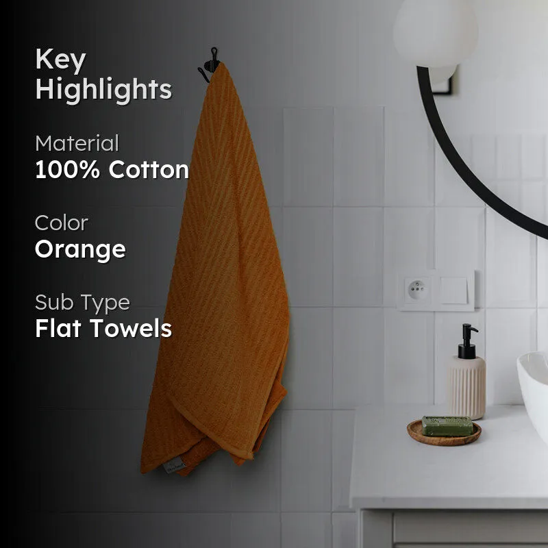 Micro Cotton LuxeDry Striped Bath Towel - Orange media 2