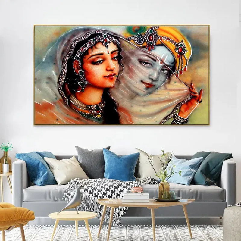 Krishna Meerabai Canvas Wall Painting media 1