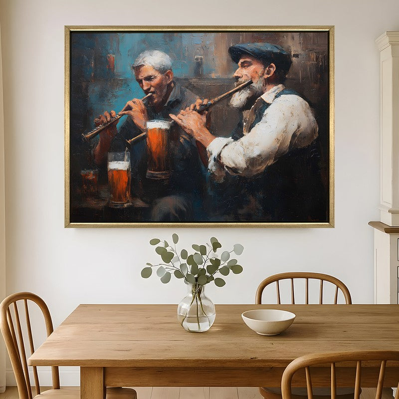 Fiddle & Ale Canvas Wall Painting With Frame
