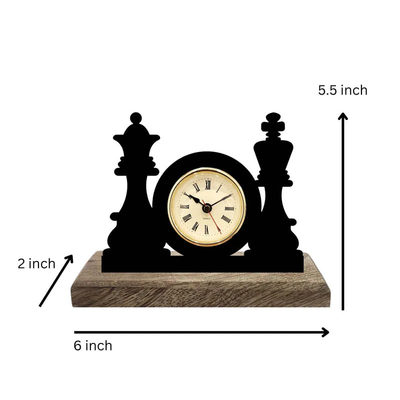 Queen's Gambit Iron & Mango Wood Table Clock media 5