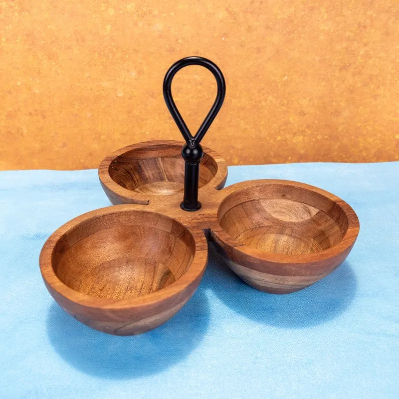 TriServe Wood Serving Bowls - 900 ML media 3