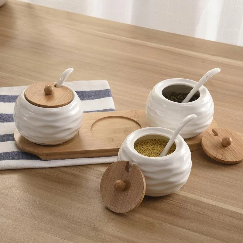 Spice Aura Ceramic Condiment Jars (170 mL Each) - Four Piece Set media 4