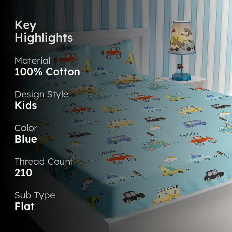 Ocean Bloom Cotton Bedsheet - 210 TC media 2