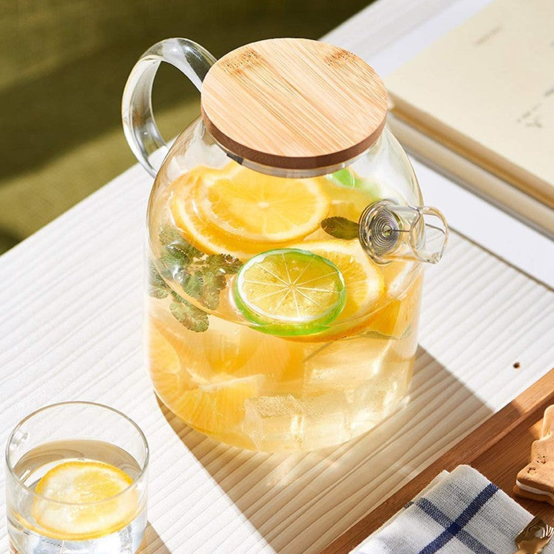 Elegant Glass Pitcher with Lid for Juice and Water - 1800 ML media 4
