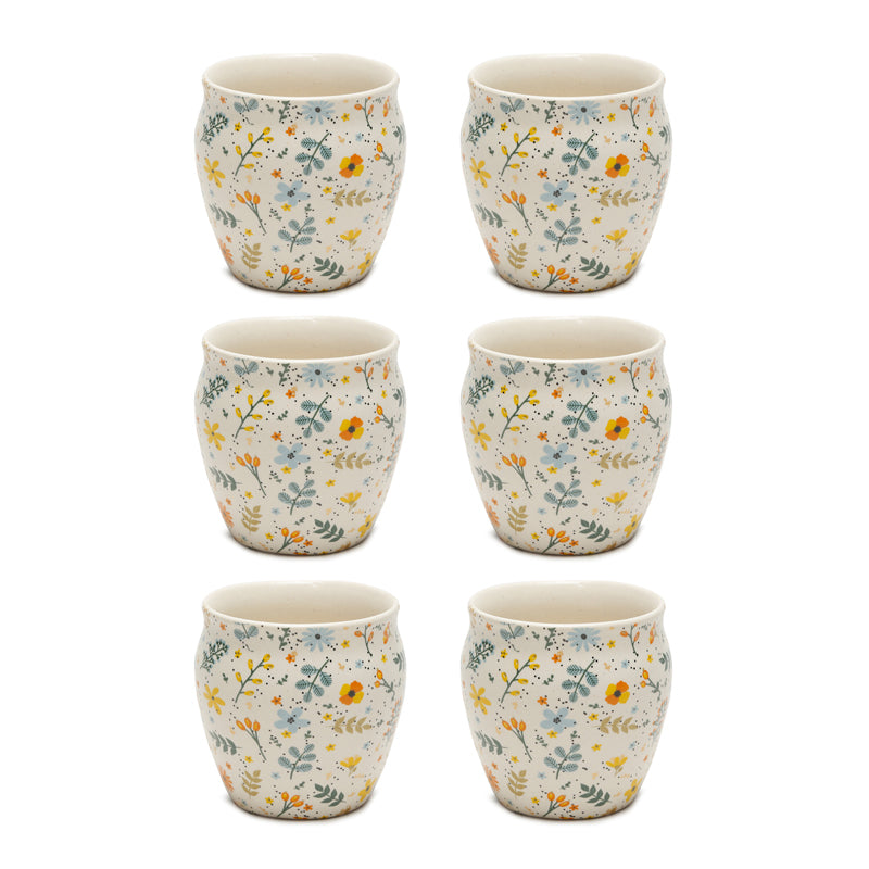 Peony Handcrafted Ceramic Kulhad (220 mL) - Set Of Six media 3