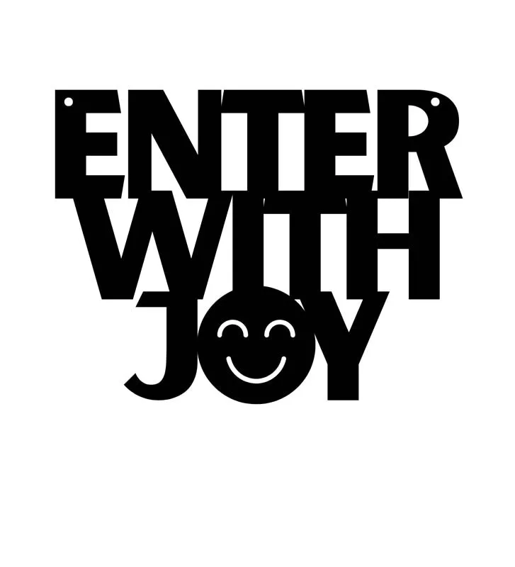 Enter With Joy Typography Mild Steel Wall Accent media 3