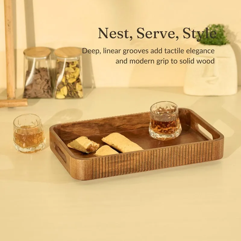 Duet Nested Wooden Serving Trays - Set Of Two media 8