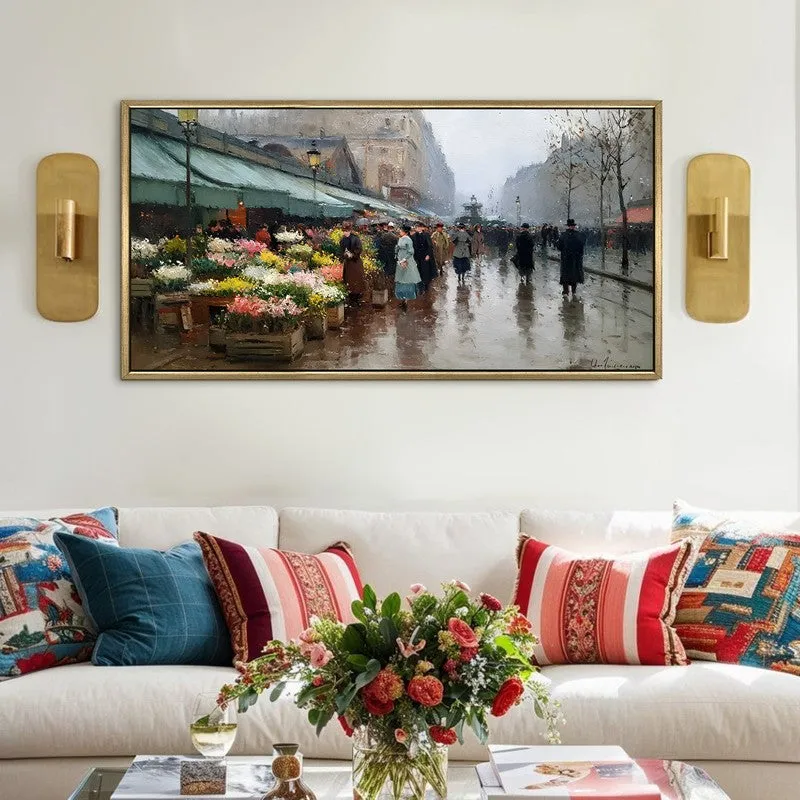 Old-Europe Bloom Market Scene Wall Art media 1
