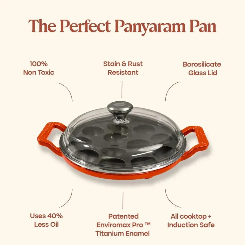 Cumin Co Enamel Cast Iron Paniyaram Pan - Rust media 7