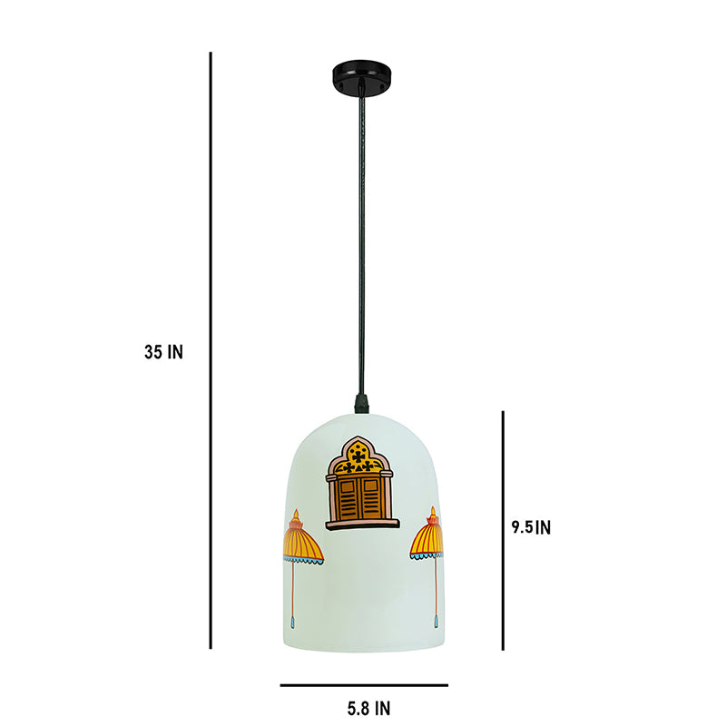 Royal Canopy Hand Painted Glass Ceiling Lamp media 6