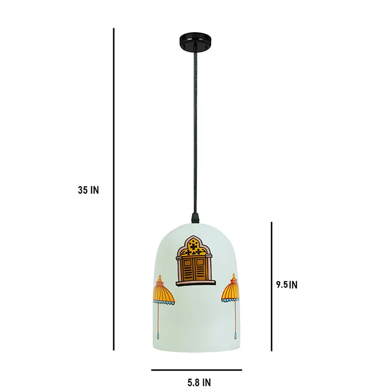 Royal Canopy Hand Painted Glass Ceiling Lamp media 6