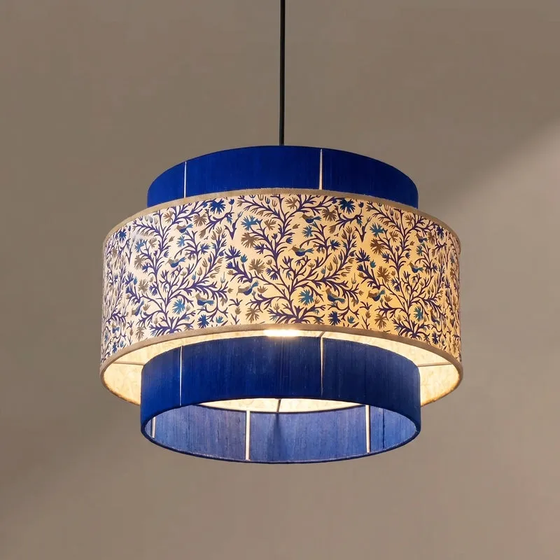 Fig Living Colour Weave Cotton Ceiling Lamp - Blue - 4