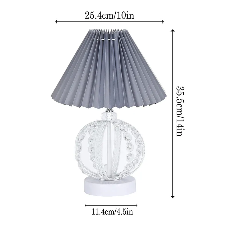 French Pleat Orna Metal Table Lamp - Grey,White media 5