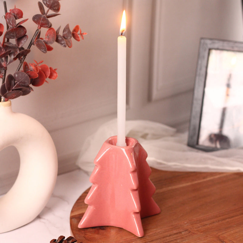 Pineria Ceramic Candle Stand - Pink