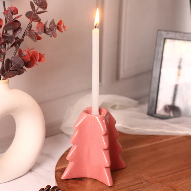 Pineria Ceramic Candle Stand - Pink media 1