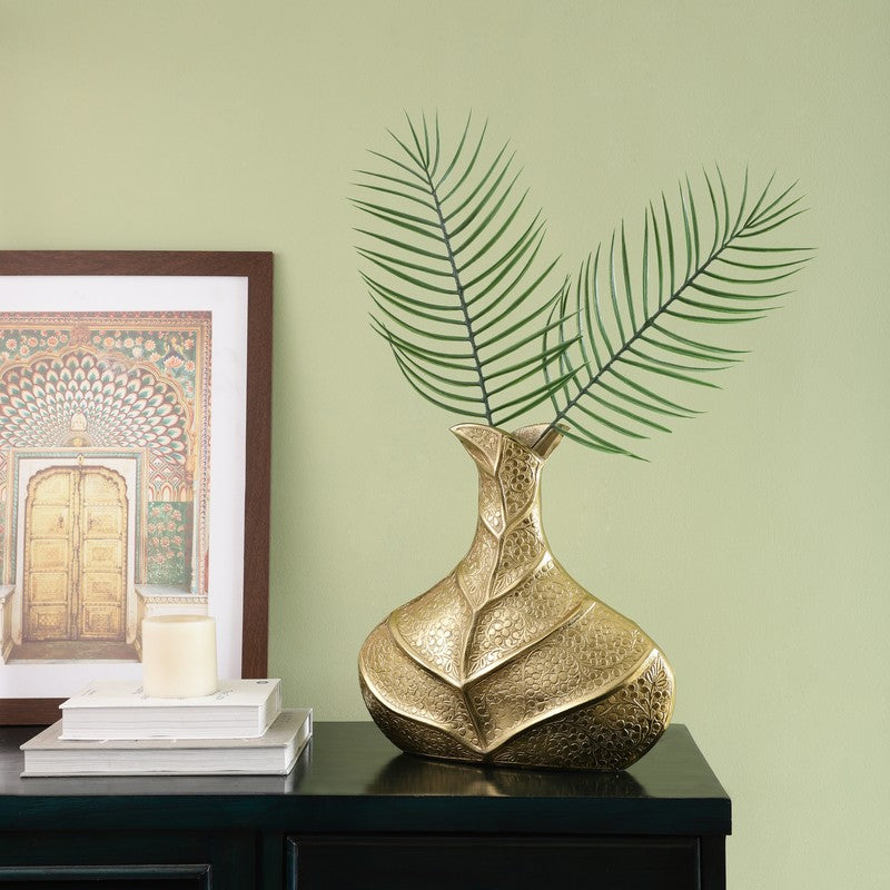 Leafara Aluminium Vase - Gold