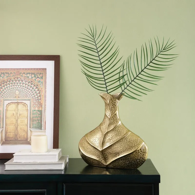 Leafara Aluminium Vase - Gold media 1