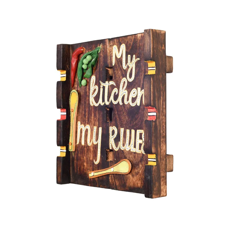 My Kitchen My Rules Wooden Wall Accent media 5