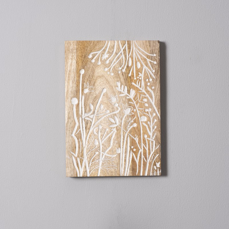Nature's Whisper Stem and Leaf Carved Wooden Wall Plate media 4