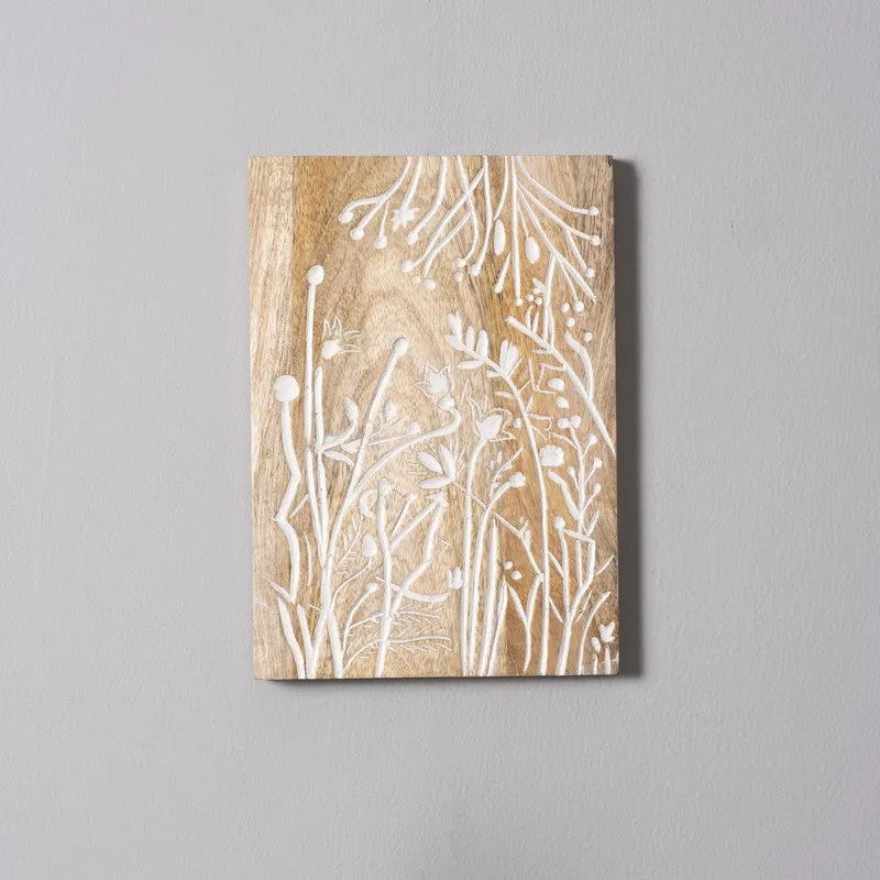 Nature's Whisper Stem and Leaf Carved Wooden Wall Plate media 4