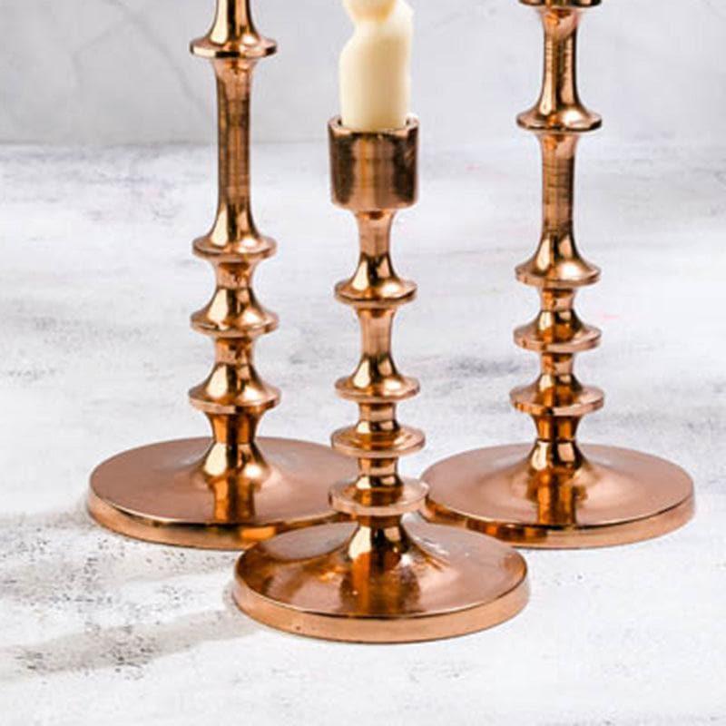 Rose Gold Radiance - Set of 3 Candle Stands image 3