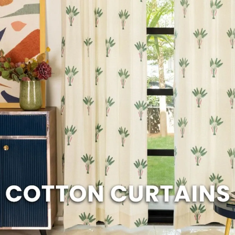 Urban Space Palm Lagoon Curtain (Green) - Set Of Two media 6
