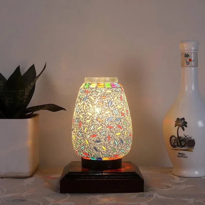 Illumix Glass Table Lamp With Wooden Base - Multicolor media 3