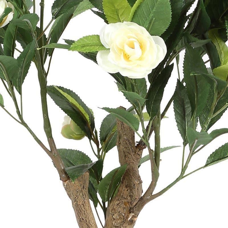 Faux Camellia Bonsai In Ceramic Pot (59 cms) - White media 3