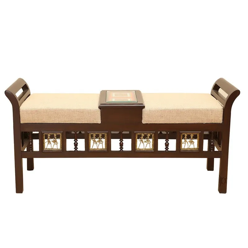 Caya Teak Wood Ottoman media 3