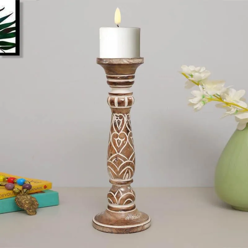 Rae Wooden Candle Holder - Short media 3