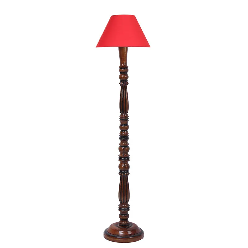 Tira Vintage Wooden Floor Lamp - Red media 3