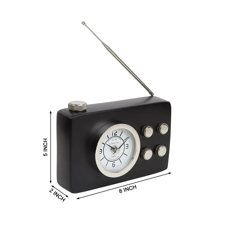 Vintage Agora Analog Aluminum Table Clock - Black media 6