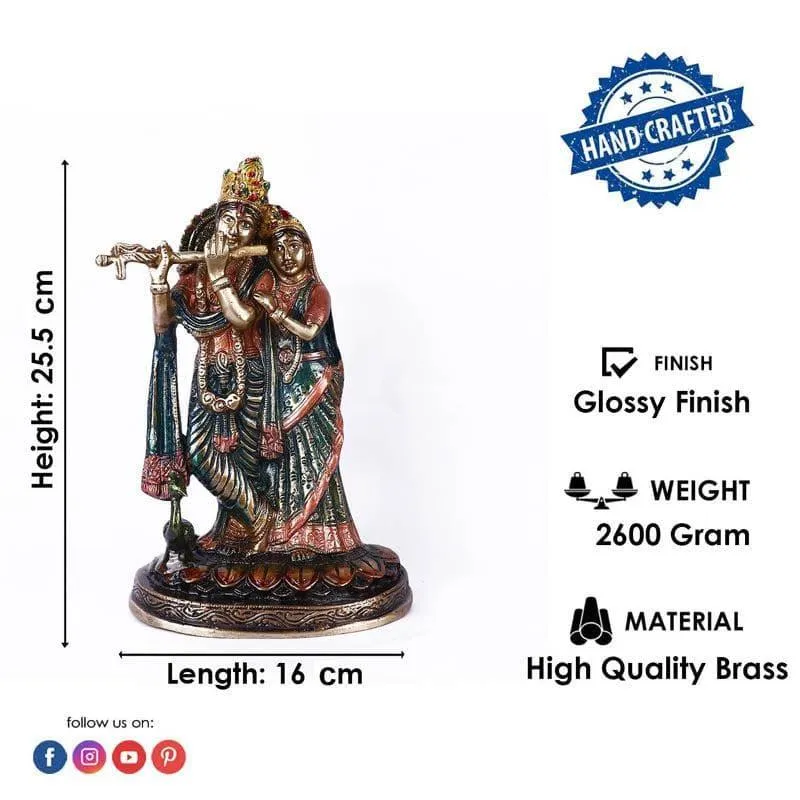 Elegant Radha Krishna Brass Idol media 5