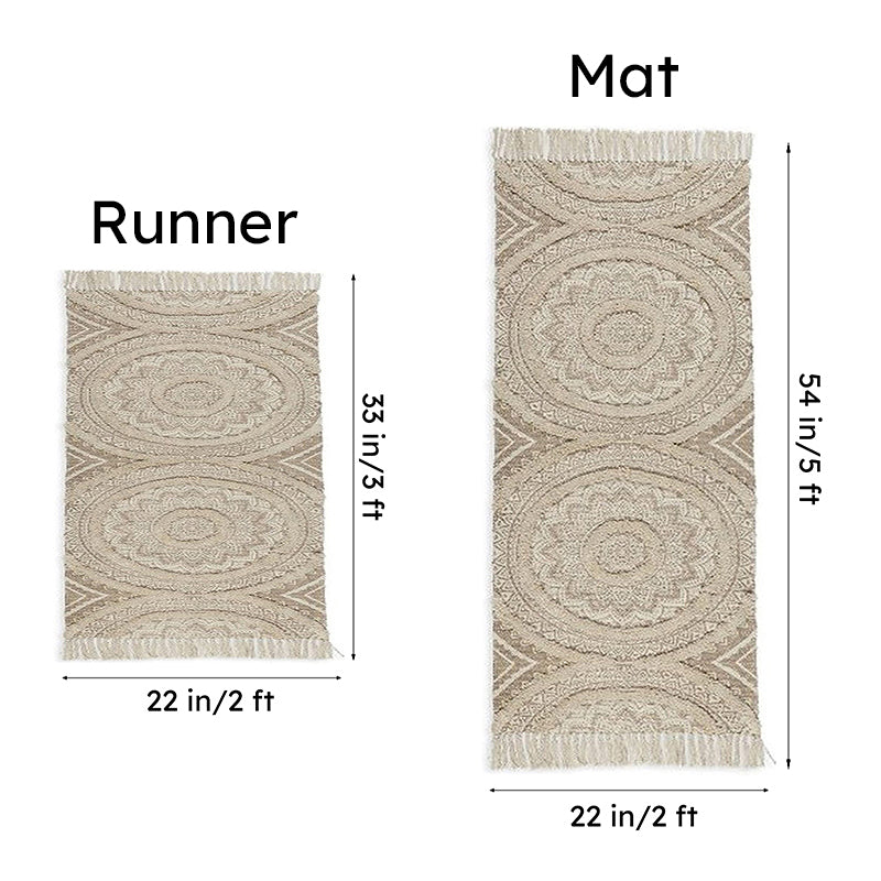 Mandala Cotton Runner Rug (Off White) - Set of Two media 10