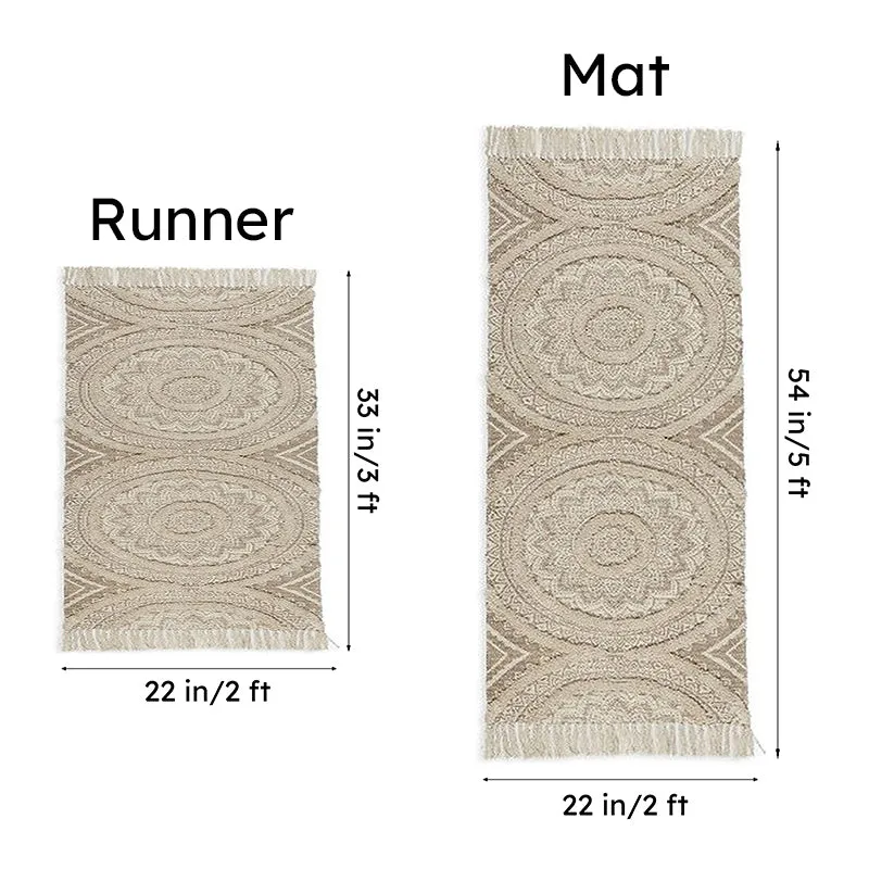 Mandala Cotton Runner Rug (Off White) - Set of Two media 10