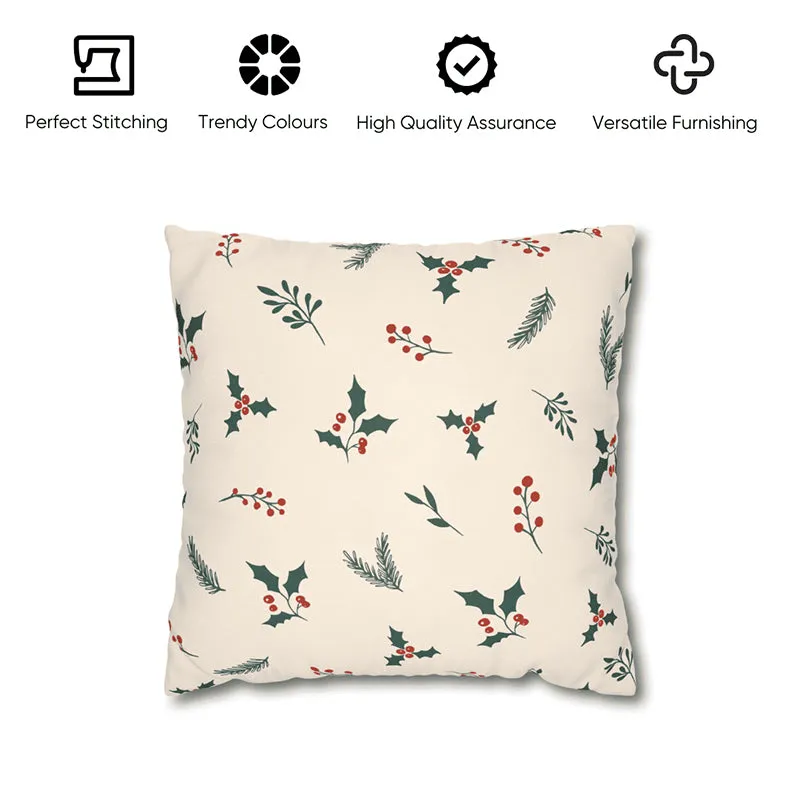 Holly Whispers Velvet Christmas Cushion Cover - Set Of Five media 4