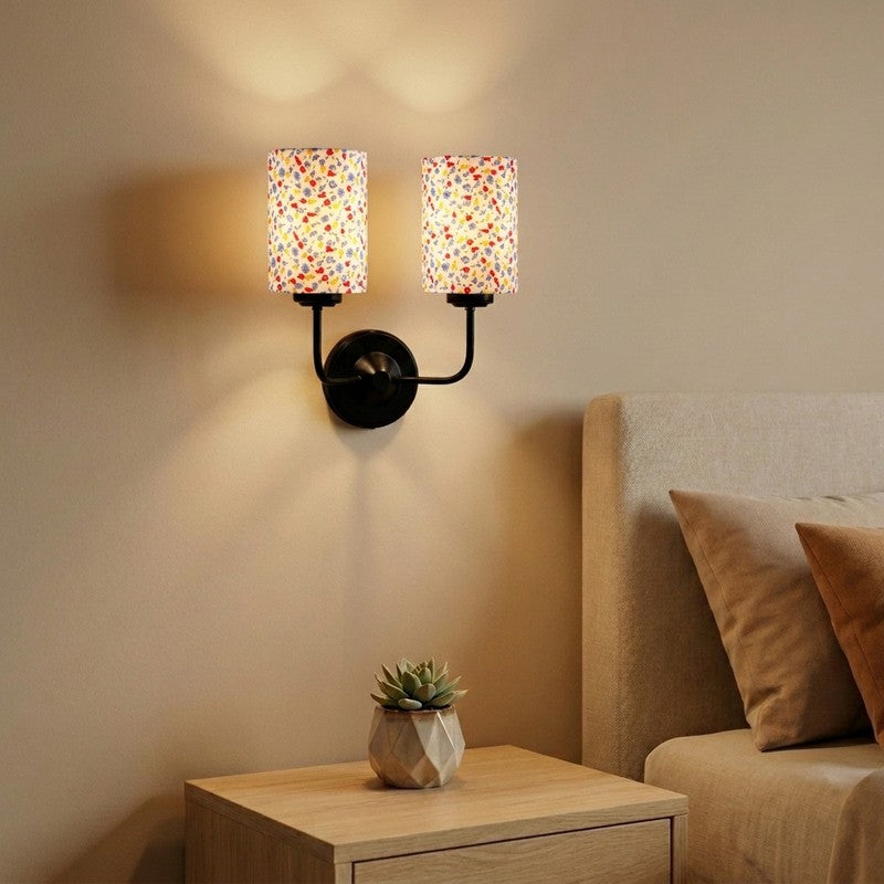 OrganicGlow Twin Playful Print Cotton Wall Lamp